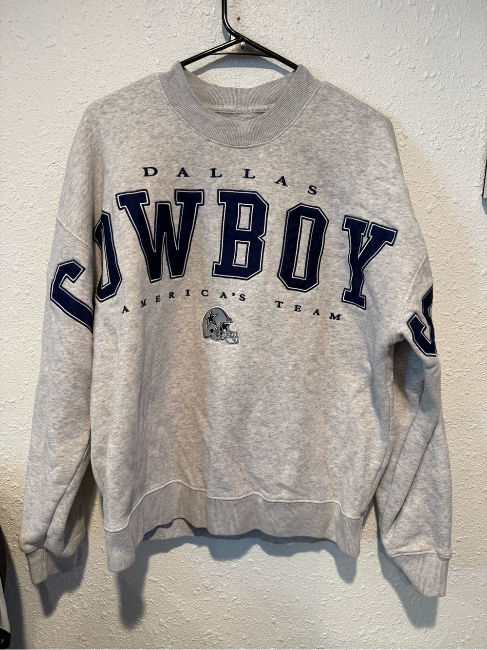 Abercrombie & Fitch Gray Crewneck with Navy Lettering